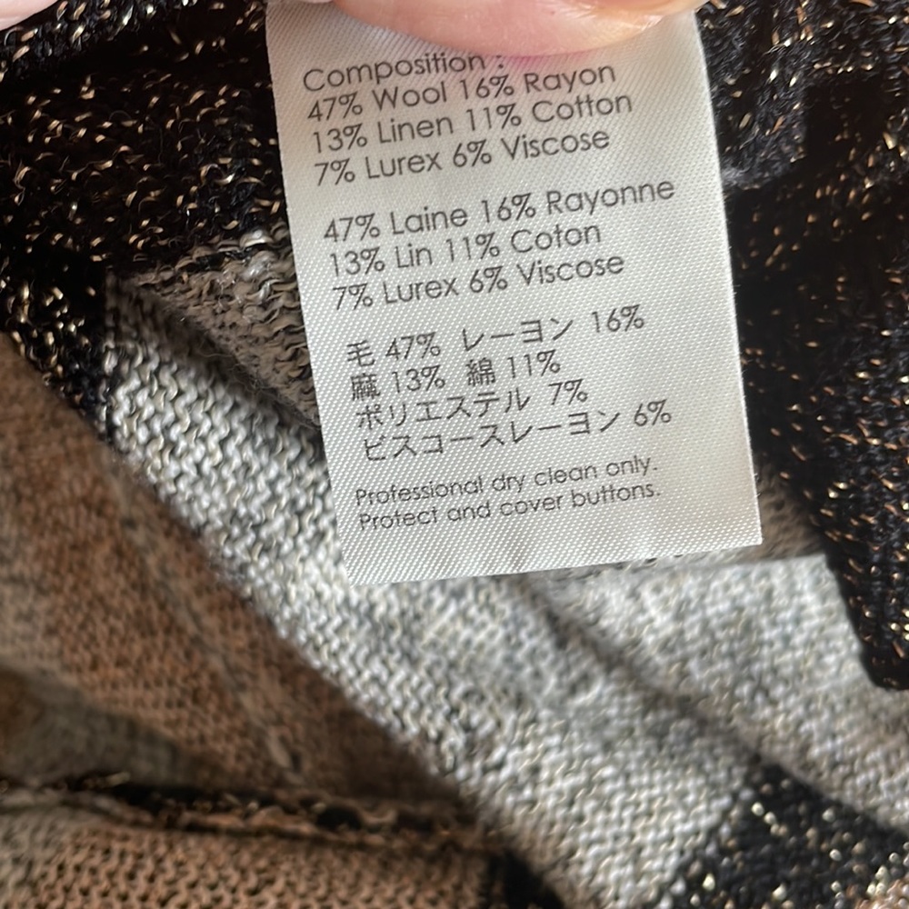 3.1 Phillip Lim wool, rayon, linen multicolored cardigan with sparkles size XS - Picture 11 of 11